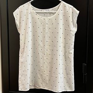 NWOT White with Black Polka Dots Blouse/Top